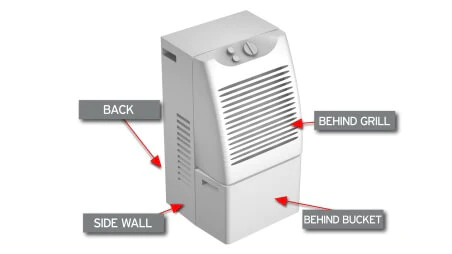 Dehumidifier model number location