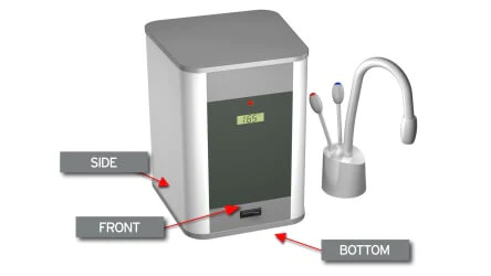 Hot water dispenser model number location