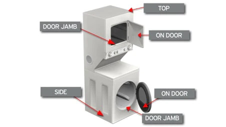 Front load washer dryer combo model number location